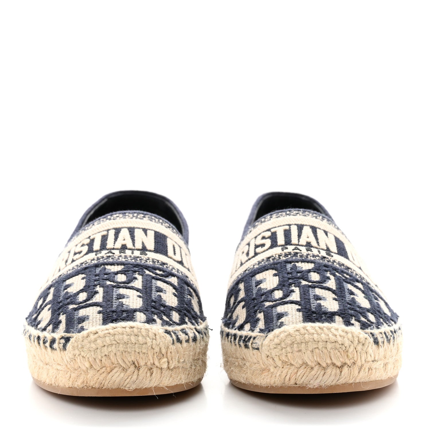 Christian Dior Oblique Embroidered Granville 15mm Espadrilles 37.5 Deep Blue 2 of 8