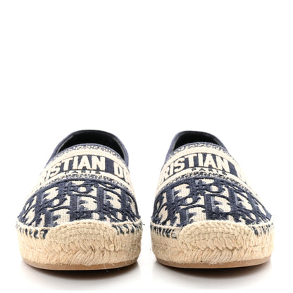 Christian Dior Oblique Embroidered Granville 15mm Espadrilles 37.5 Deep Blue 2 of 8