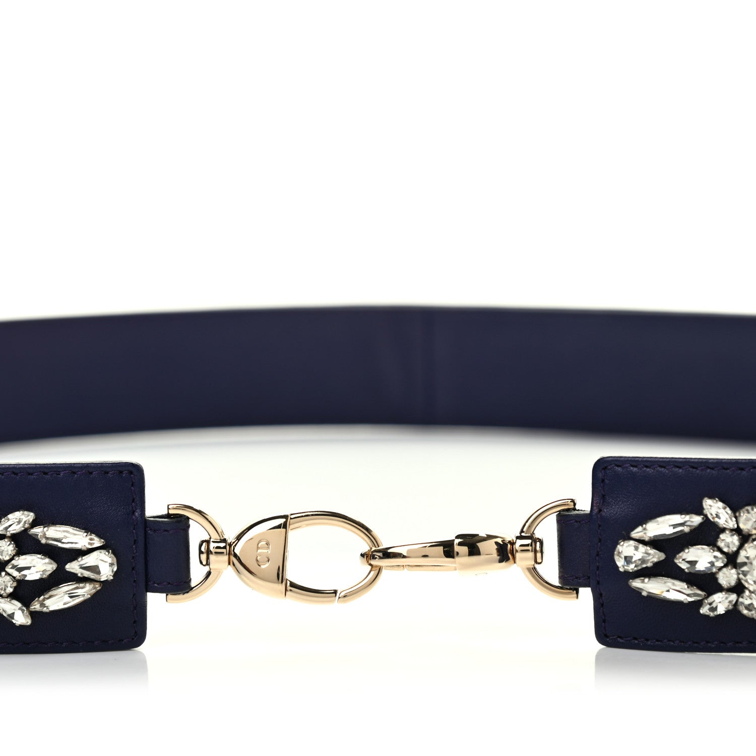Christian Dior Lambskin Crystal Studded Shoulder Strap Blue 3 of 5
