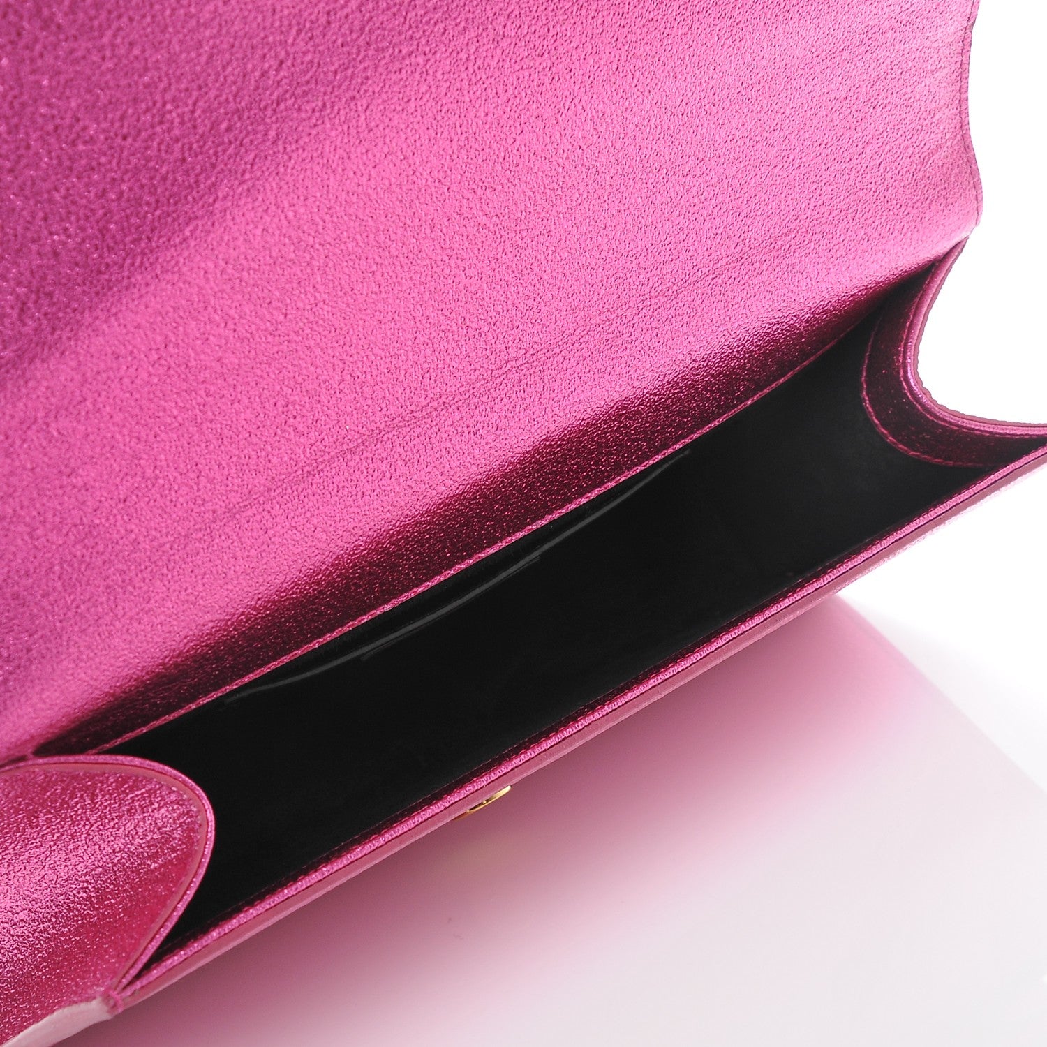 Saint Laurent Metallic Calfskin Classic Monogram Clutch Fuchsia 5 of 6