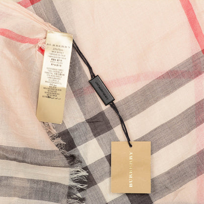Burberry Silk Wool Giant Check Scarf Stone 4 of 5