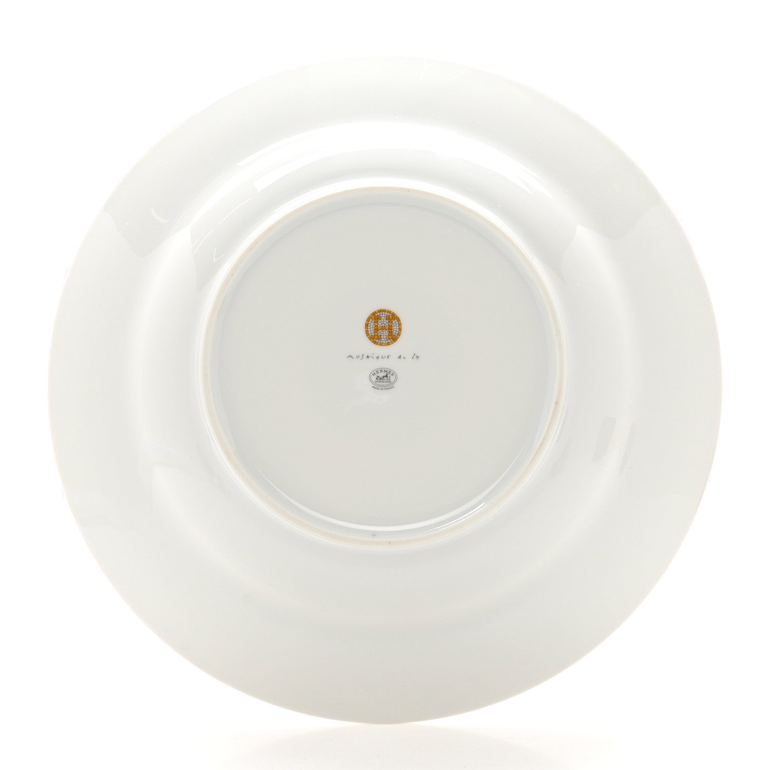 Hermes Porcelain Mosaique Au 24 Soup Bowl Gold 2 of 6