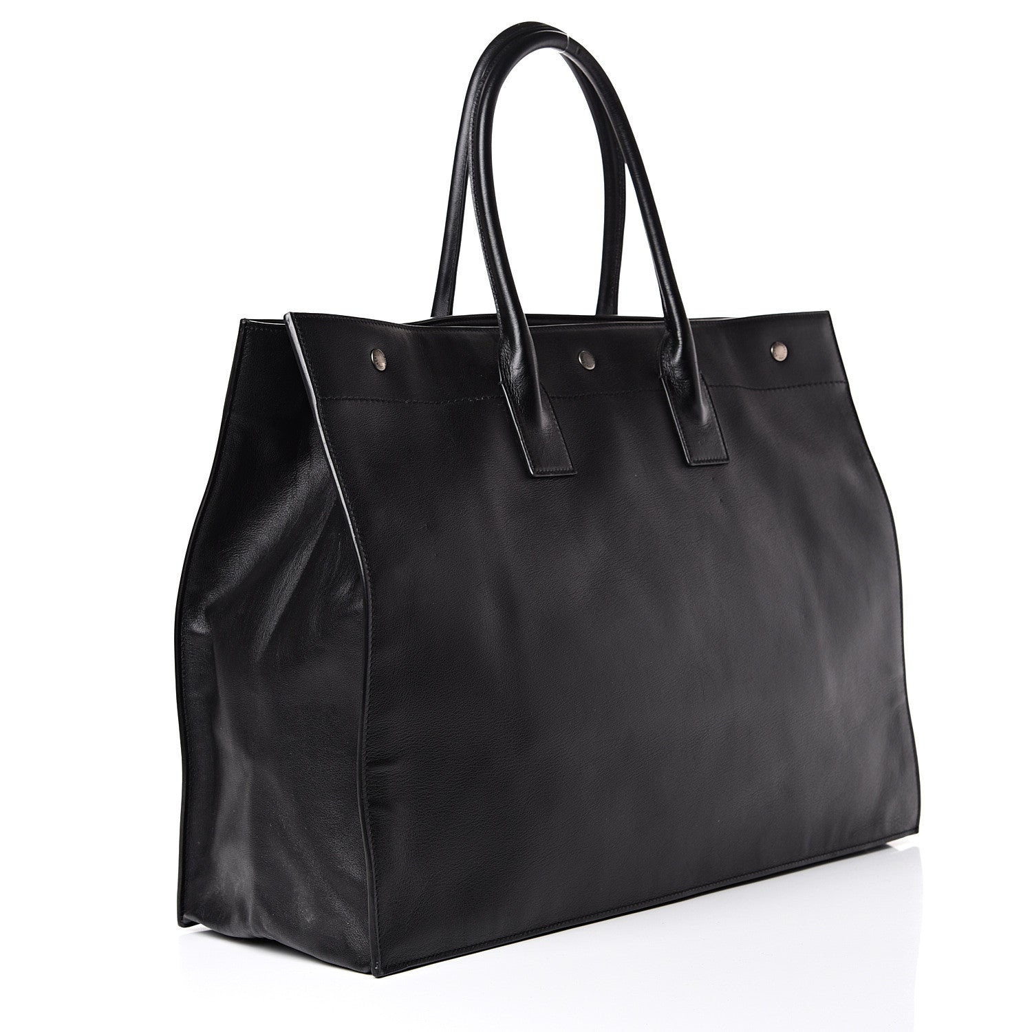 Saint Laurent Vitello Rive Gauche Large Tote Black 2 of 12