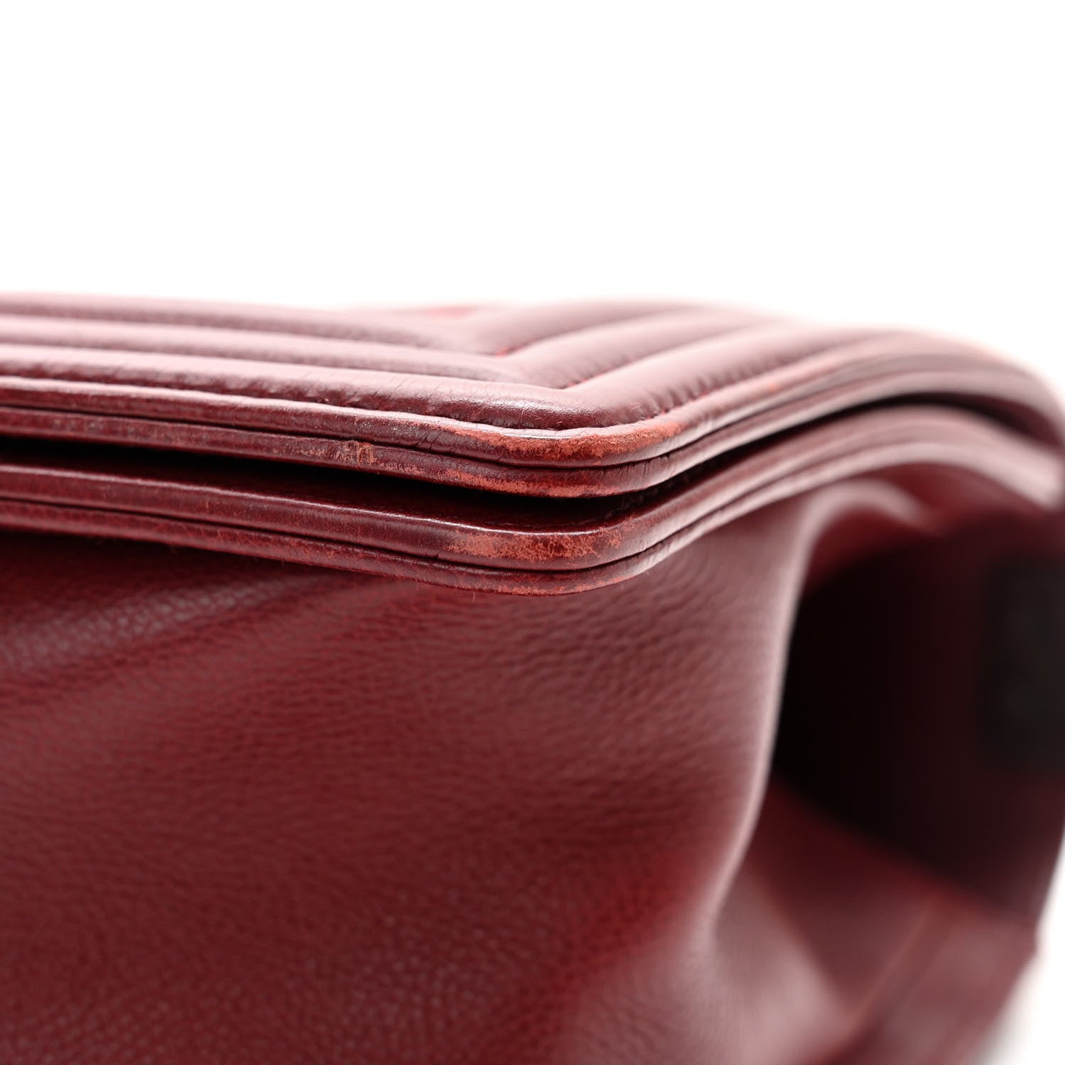 Chanel Calfskin Double Stitch Medium Boy Flap Burgundy 13 of 14
