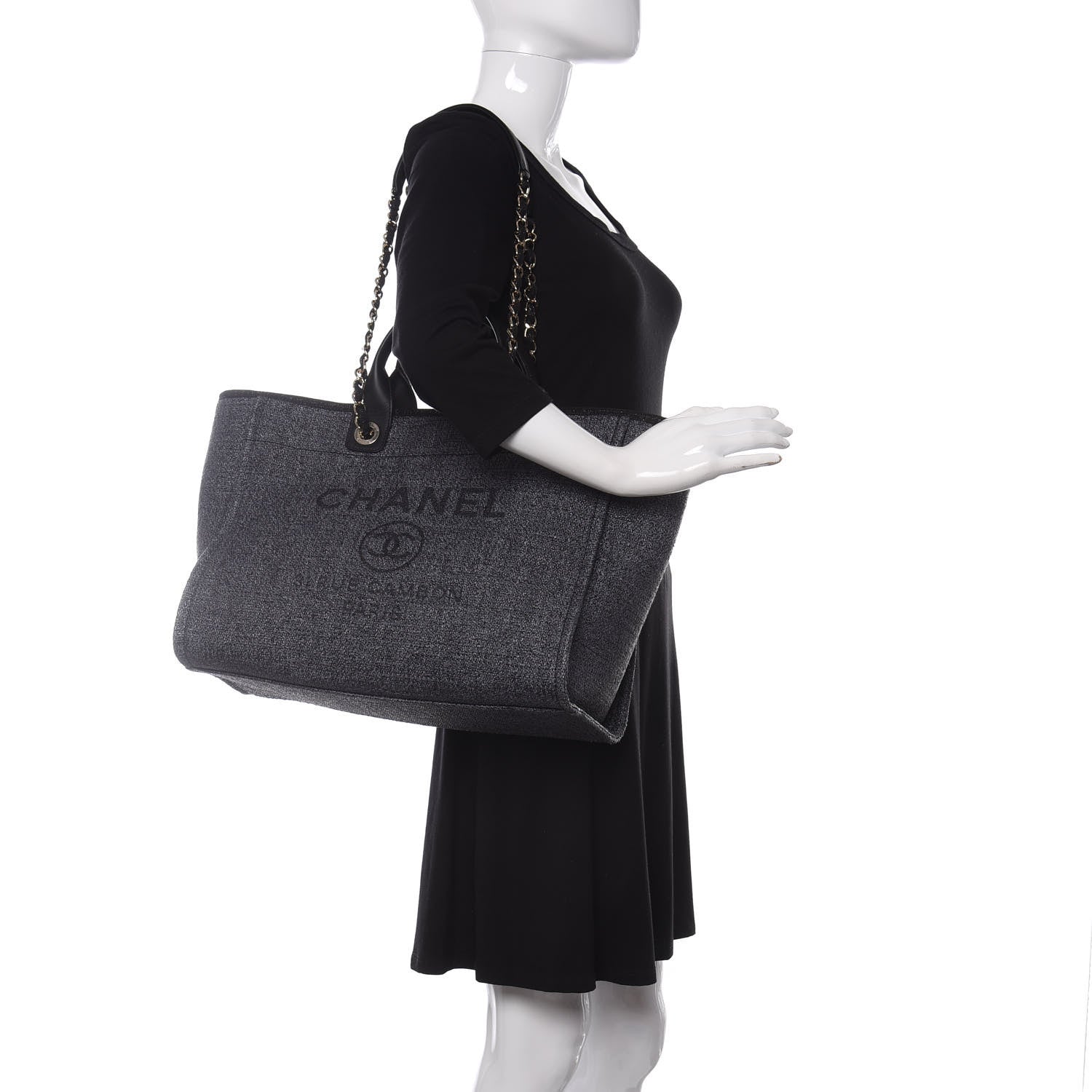 Chanel Lurex Boucle Medium Deauville Tote Black 2 of 10
