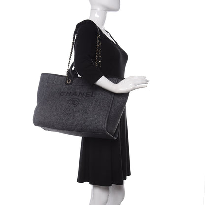 Chanel Lurex Boucle Medium Deauville Tote Black 2 of 10