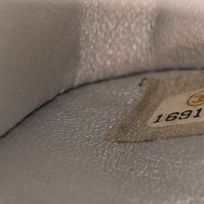 Chanel Metallic Snakeskin Medium Double Flap Blue 6 of 14