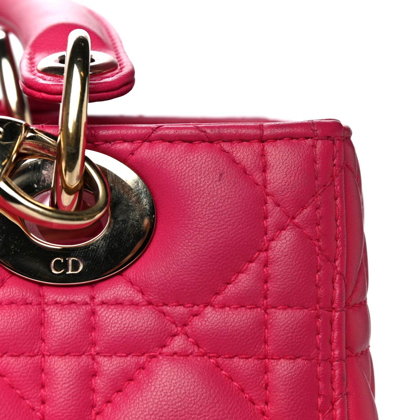 Lambskin Cannage Medium Lady Dior Pink
