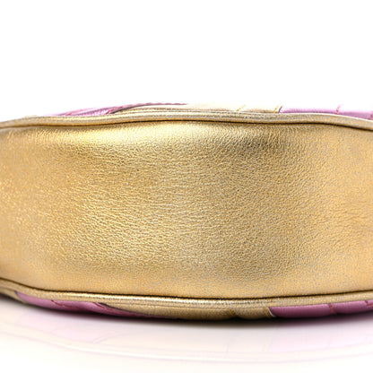 Gucci Metallic Nappa Matelasse Heart Mini GG Marmont Round Shoulder Bag Oro Vecchio Rosa 8 of 9