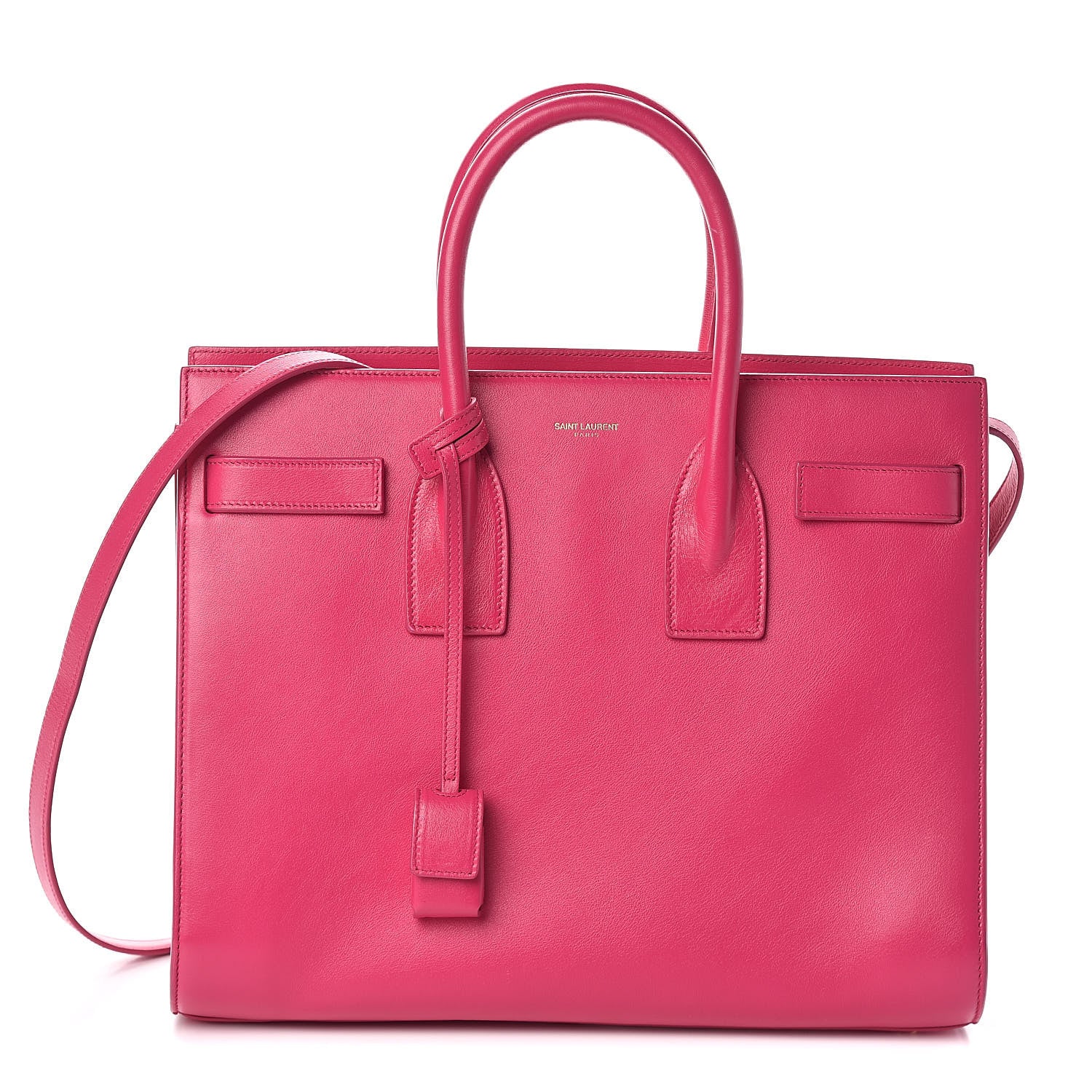 Saint Laurent Calfskin Small Sac De Jour Lipstick Fuchsia 1 of 9