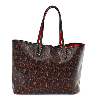 Christian Louboutin Toile Monogram Calfskin Printed Spikes East West Cabata Tote Bizon 1 of 13