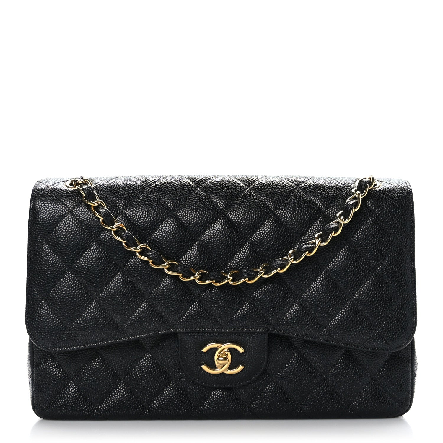 Chanel Caviar Quilted Jumbo Double Flap Black 1 of 9