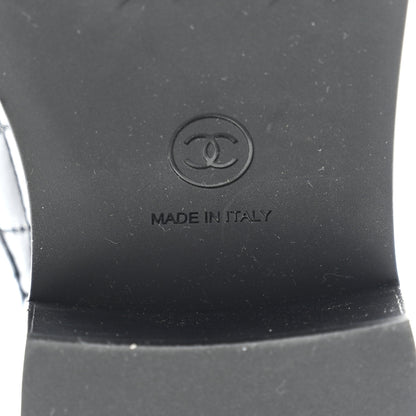 Chanel Lambskin Quilted Cap Toe CC Turnlock Booties 35 Black 6 of 12