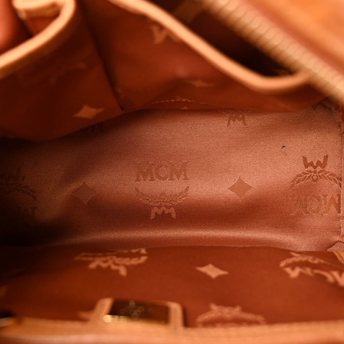 MCM Visetos Small Sprinkle Stud Stark Backpack Cognac 5 of 10
