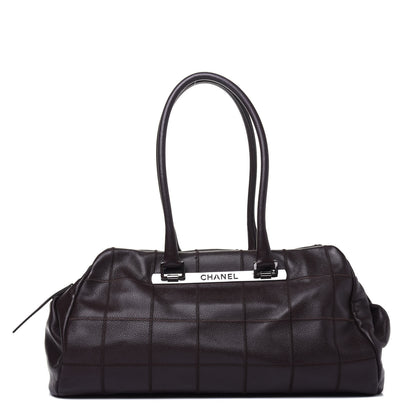 Chanel Caviar Square Stitched Large Satchel Dark Brown 1 of 15