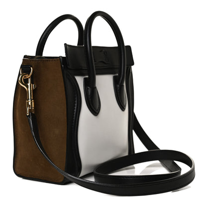 Celine Smooth Calfskin Suede Nano Tri-Color Luggage White 4 of 16