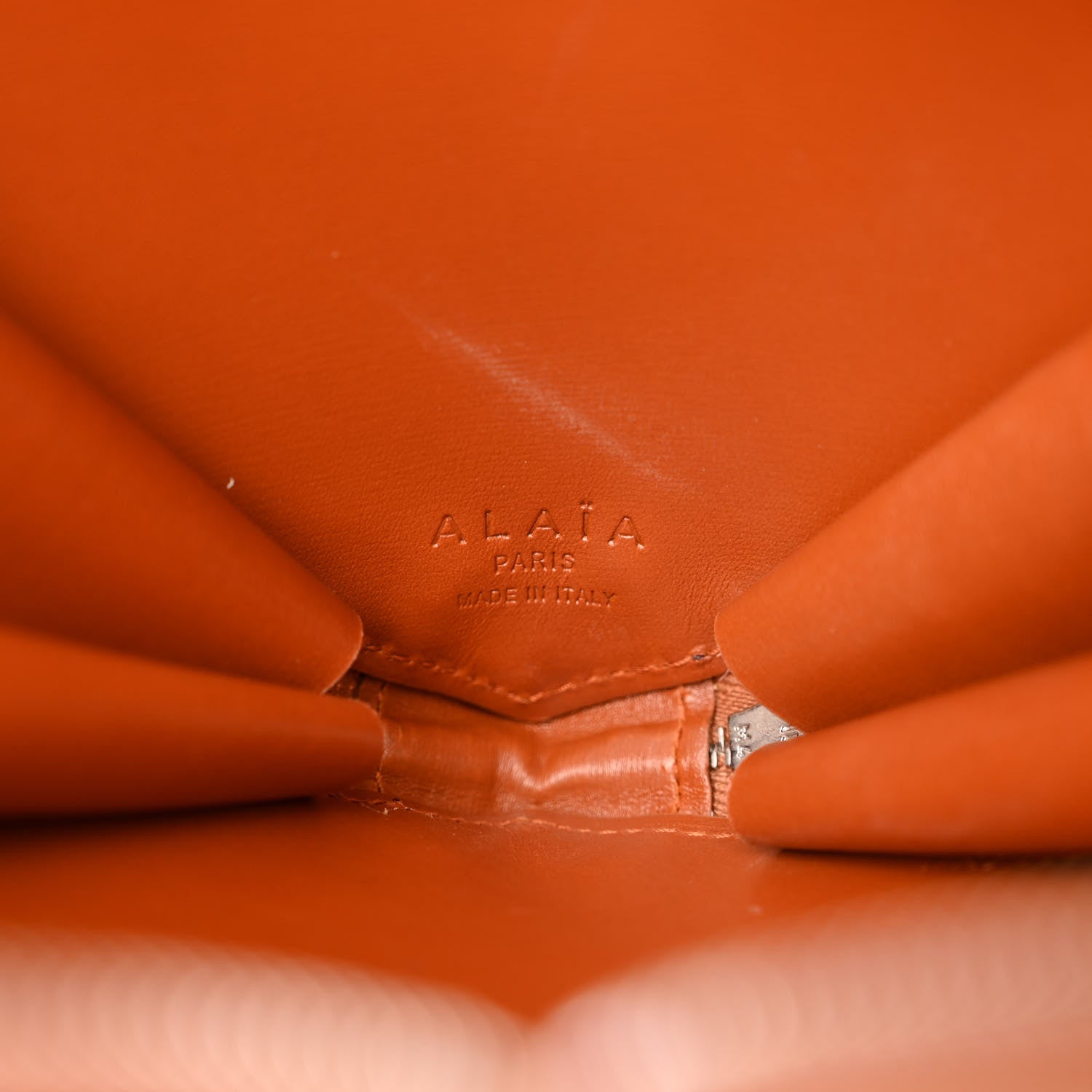 Alaia Lux Calfskin Le Coeur Bag Cognac 6 of 11