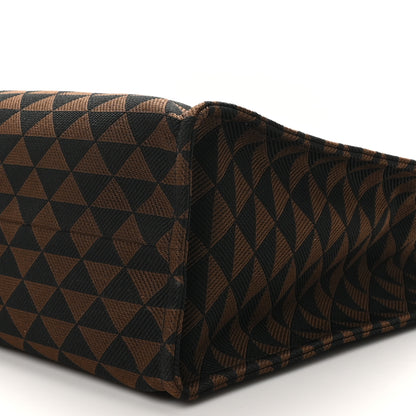 Prada Jacquard Saffiano Triangolo Symbole Embroidered Shopping Tote Black Corda 9 of 9
