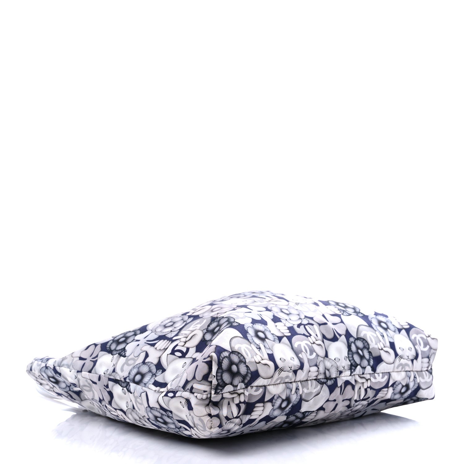 Chanel Nylon Cat Emoticon Tote Navy Silver 4 of 9