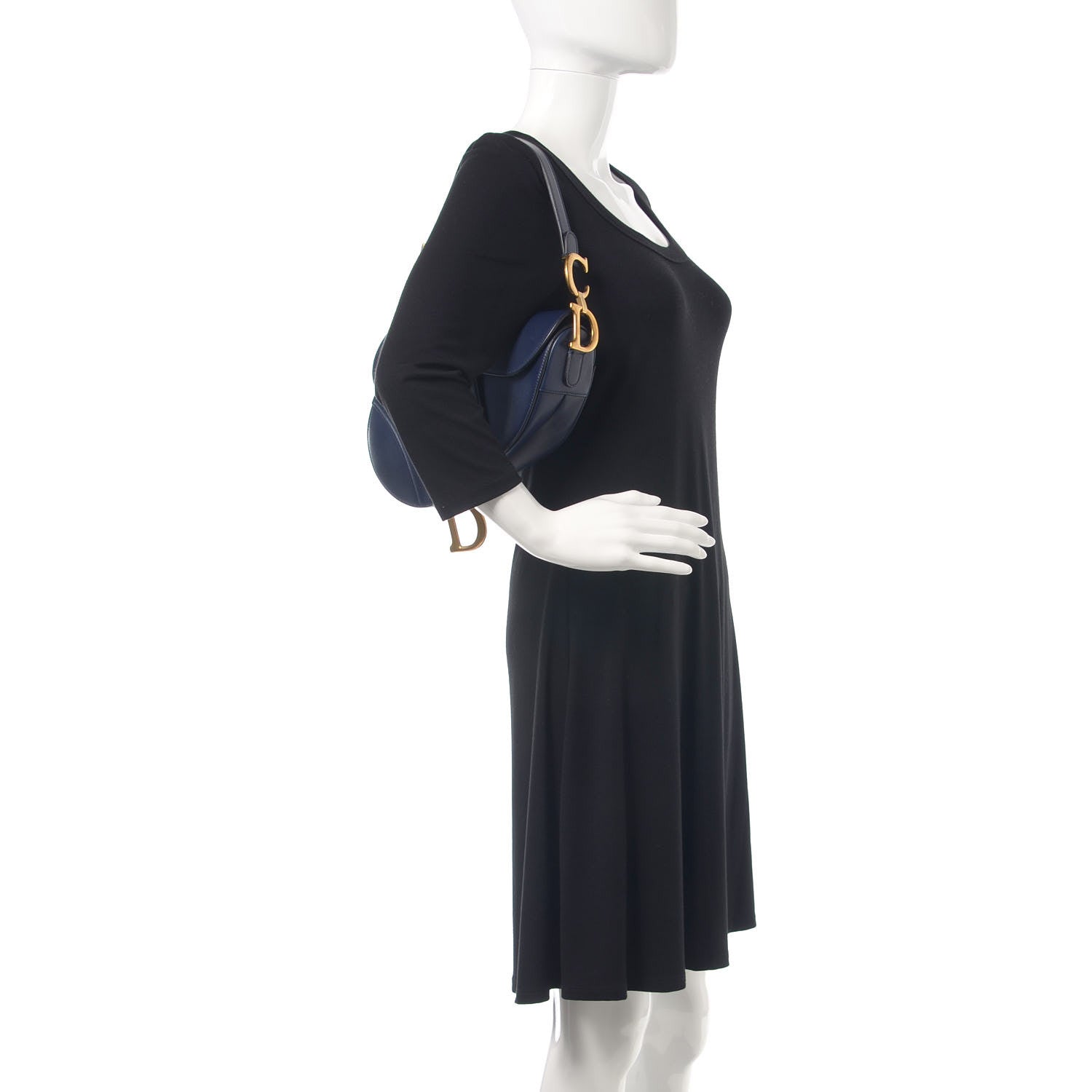 Christian Dior Calfskin Saddle Bag Indigo Blue 2 of 10