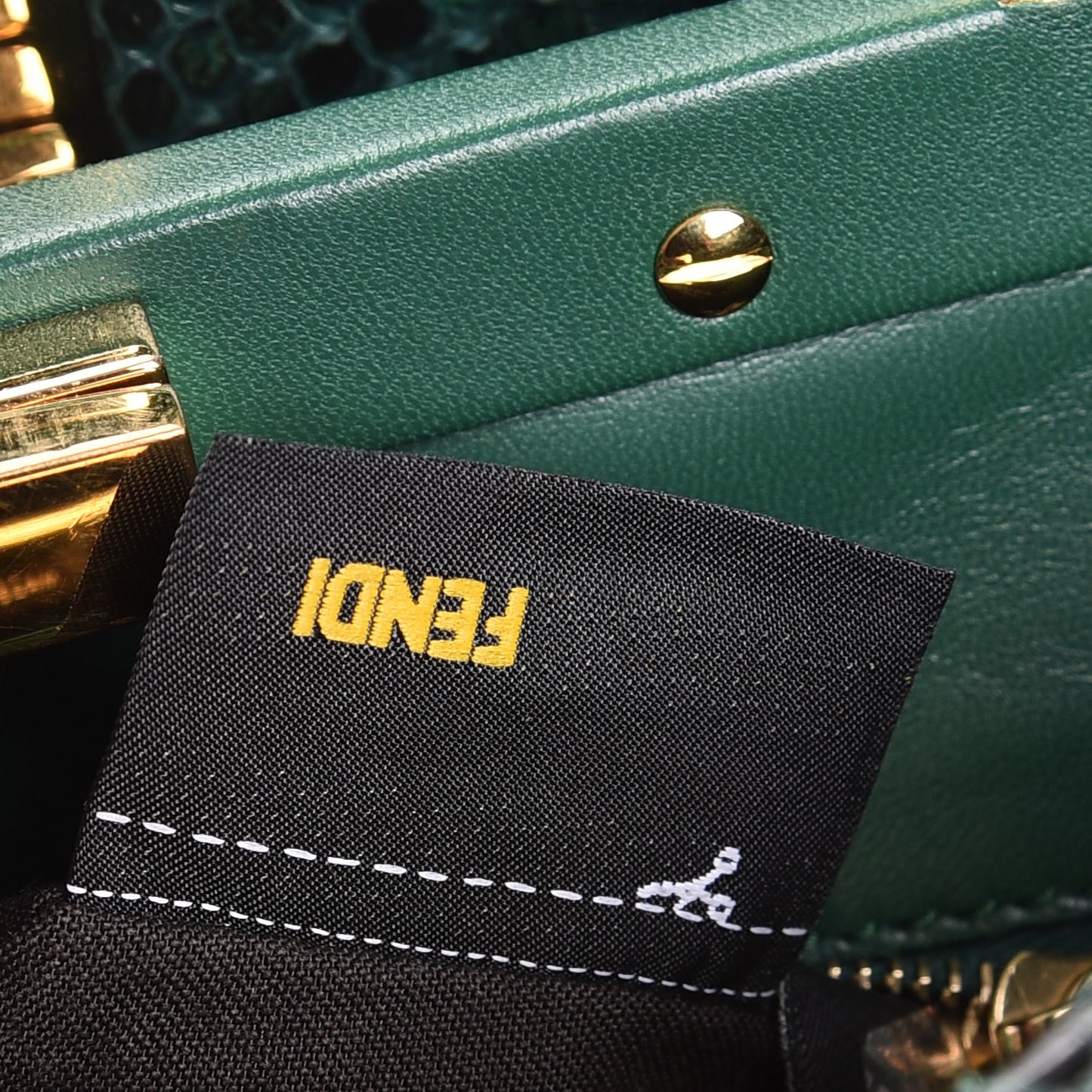 Snakeskin Shiny Nappa Mini Peekaboo Iconic Satchel Green