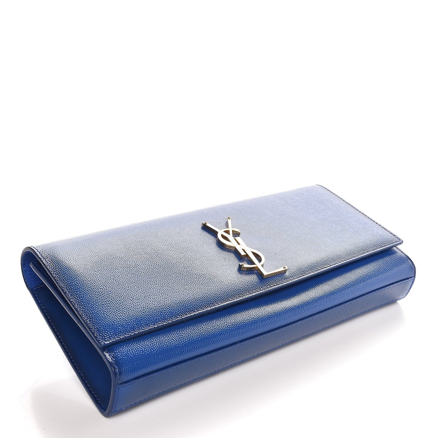 Patent Grain De Poudre Classic Monogram Cassandre Clutch Royal Blue