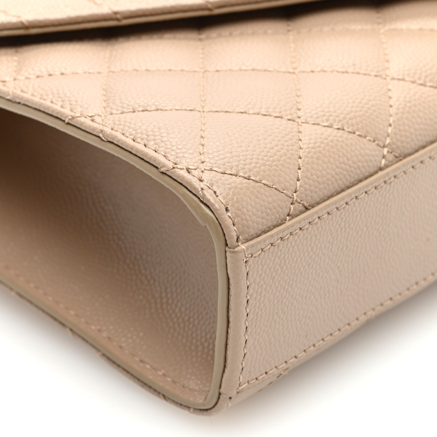 Grain De Poudre Textured Mixed Matelasse Triquilt Small Monogram Satchel Dark Beige