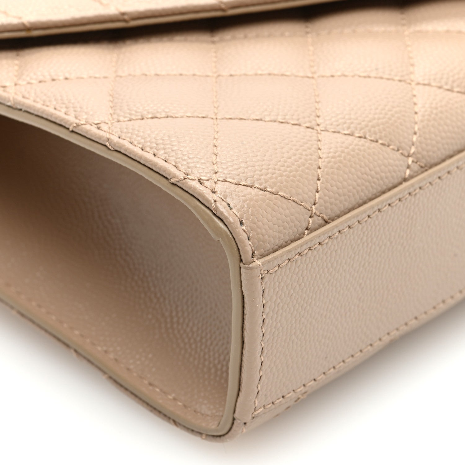 Saint Laurent Grain De Poudre Textured Mixed Matelasse Triquilt Small Monogram Satchel Dark Beige 8 of 9