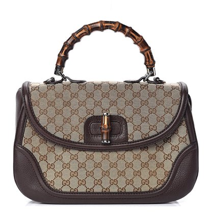 Gucci Monogram Large New Bamboo Top Handle Bag Brown 1 of 13