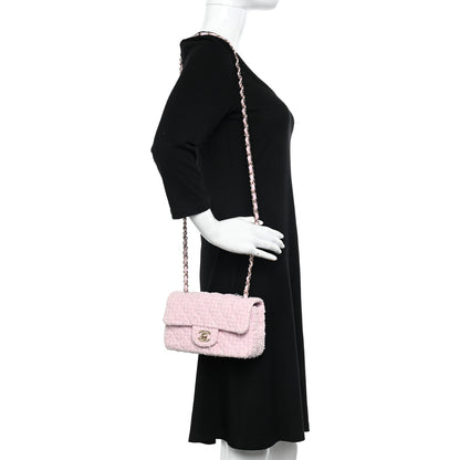 Chanel Tweed Quilted Mini Rectangular Flap Pink 2 of 10