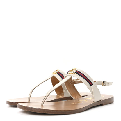 Gucci Cosmos Softy Nylon Web Interlocking G Womens New Kika Thong Sandals 37.5 Mystic White Blue Red 4 of 9