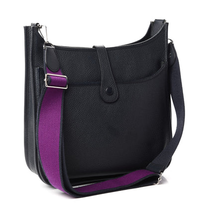 Hermes Taurillon Clemence Amazone Evelyne III GM Bleu Obscur Ultraviolet 3 of 10