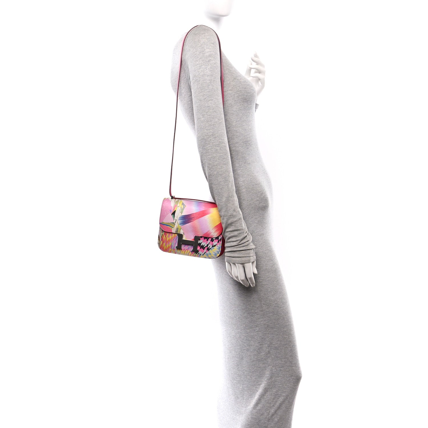 Hermes Swift Silk Marble Printed Constance 18 Rose Azalee Rose Mexico 2 of 14