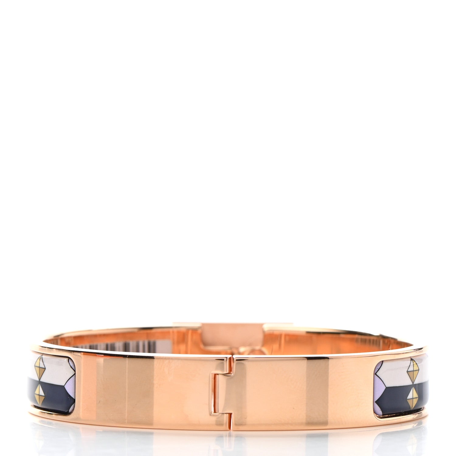 Hermes Enamel Clic Anneau Colliers de Chiens Bracelet Lilas 3 of 5