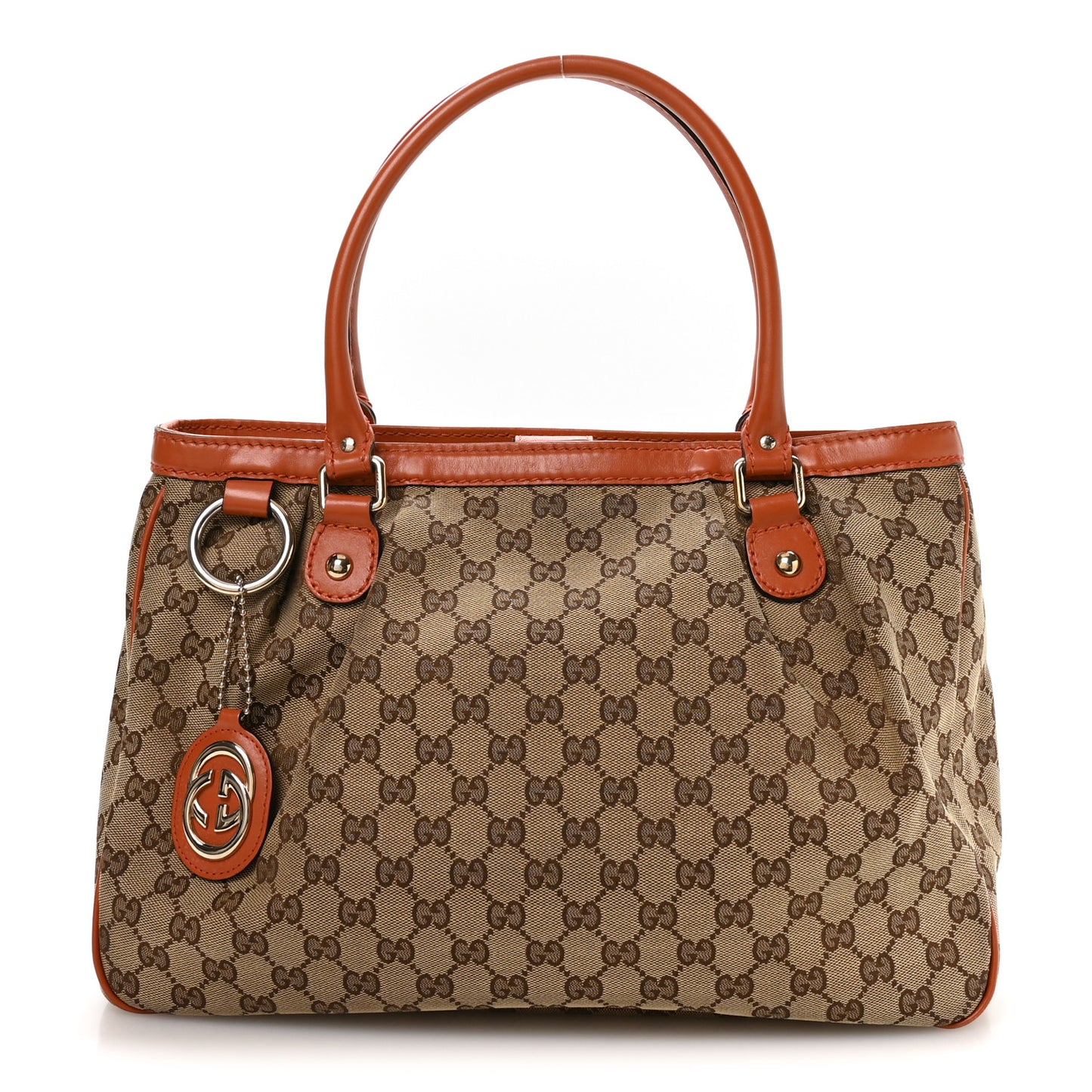 Monogram Medium Sukey Top Handle Tote Beige Orange