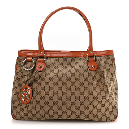 Gucci Monogram Medium Sukey Top Handle Tote Beige Orange 1 of 9