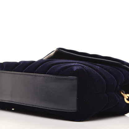 Saint Laurent Velvet Y Quilted Monogram Toy Loulou Crossbody Bag Navy 8 of 8