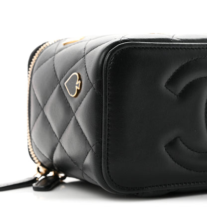 Chanel Lambskin Quilted Enamel Coco Casino Small Vanity Case With Chain Black 9 of 10