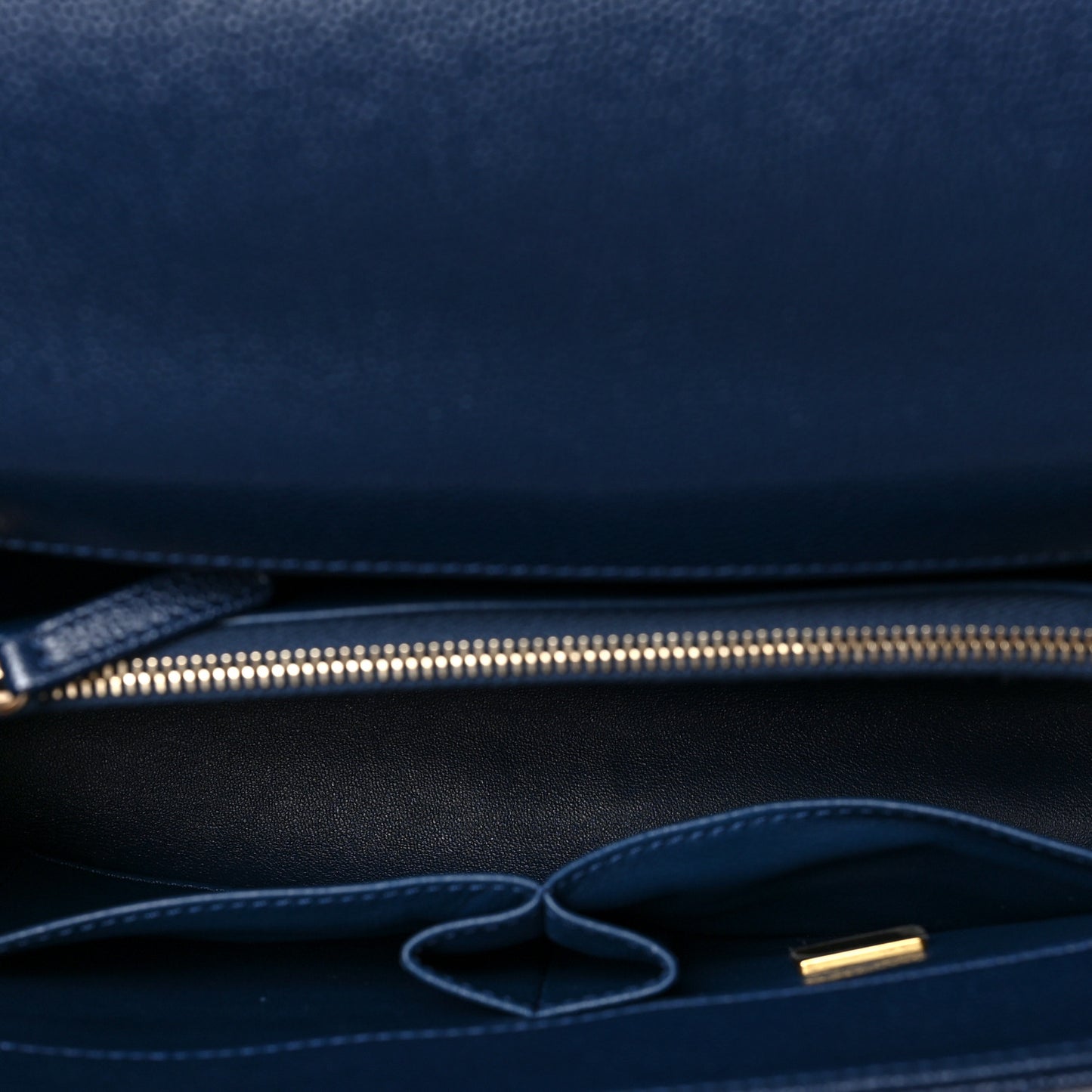 Caviar Lizard Embossed Quilted Small Coco Handle Flap Navy Blue