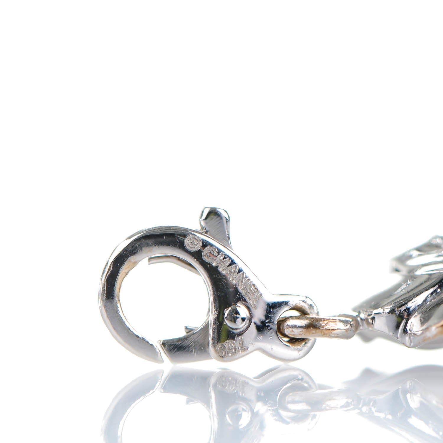 Chanel 18K White Gold Camellia Charm 3 of 4