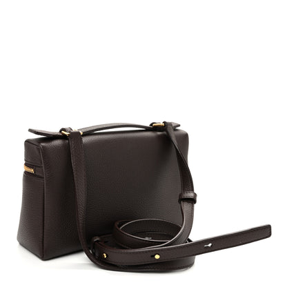 Loro Piana Grained Calfskin L19 Extra Pocket Pouch  Dark Chocolate Liquorice 3 of 9