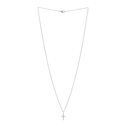 David Yurman 18K White Gold Diamond Cable Collectibles Cross Necklace 3 of 6