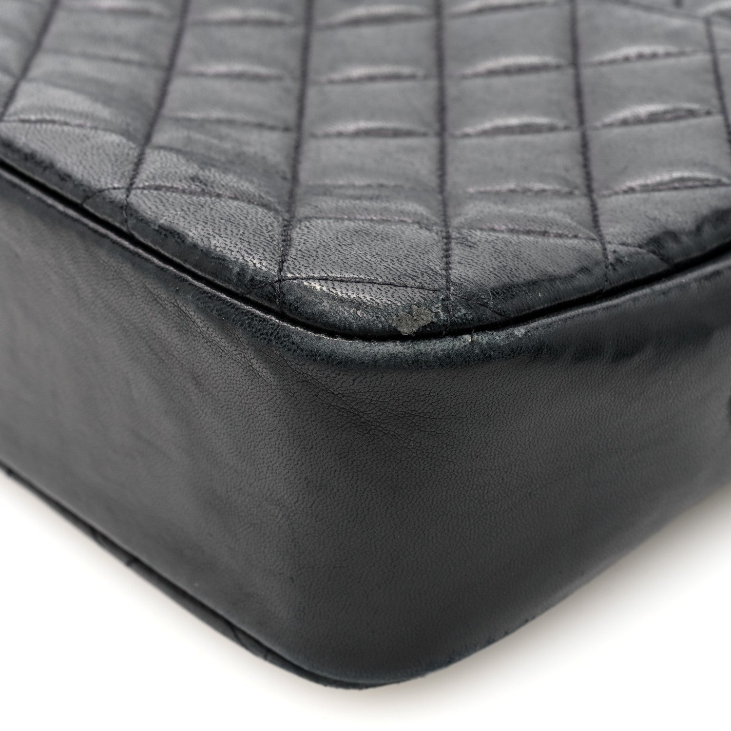Chanel Lambskin Quilted Shoulder Bag Black 10 of 10
