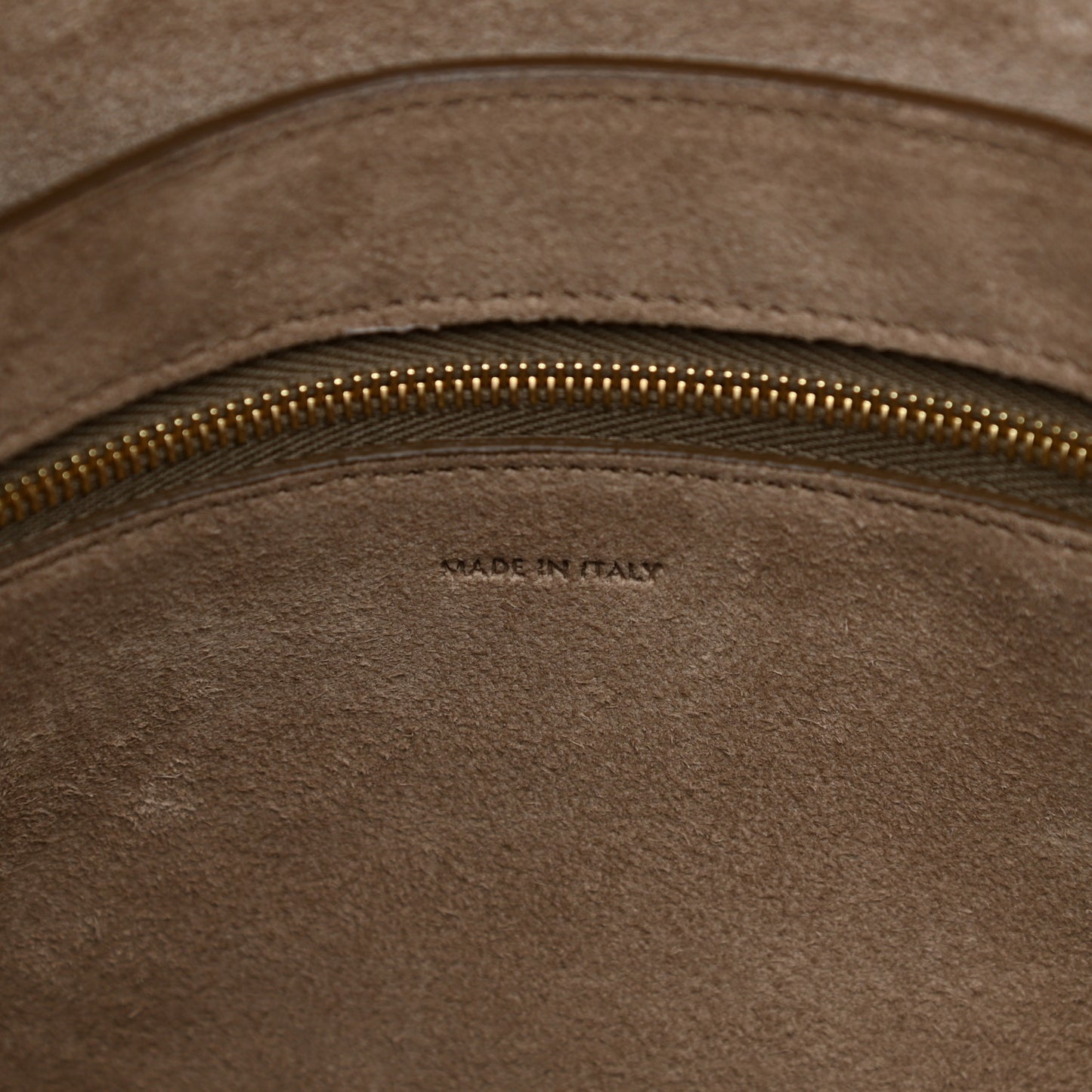 Soft Grained Calfskin Sangle Bucket Bag Taupe