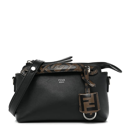 Fendi Vitello Dolce Bi-Color FF 1974 Embossed Mini By The Way Boston Bag Black Maya 1 of 12
