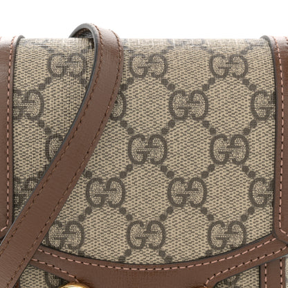 Gucci GG Supreme Monogram Mini Horsebit 1955 Crossbody Bag Beige Brown Sugar 8 of 11