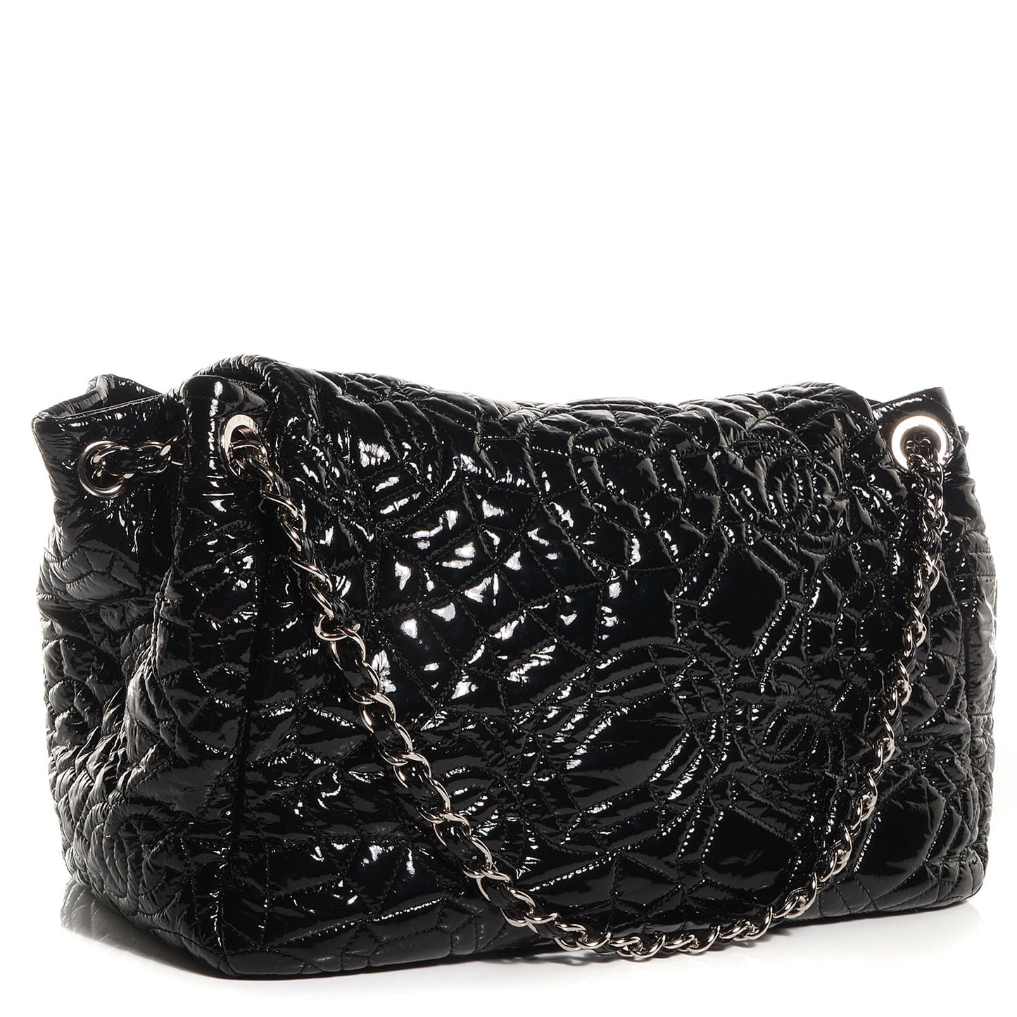 Vinyl Graphic Edge Accordion Flap Bag Black
