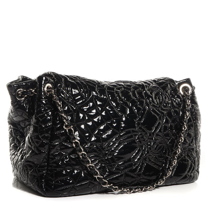 Chanel Vinyl Graphic Edge Accordion Flap Bag Black 3 of 7