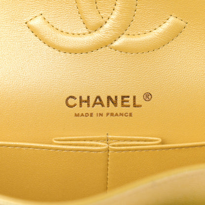 Chanel Iridescent Caviar Quilted Medium Double Flap Yellow 8 of 13