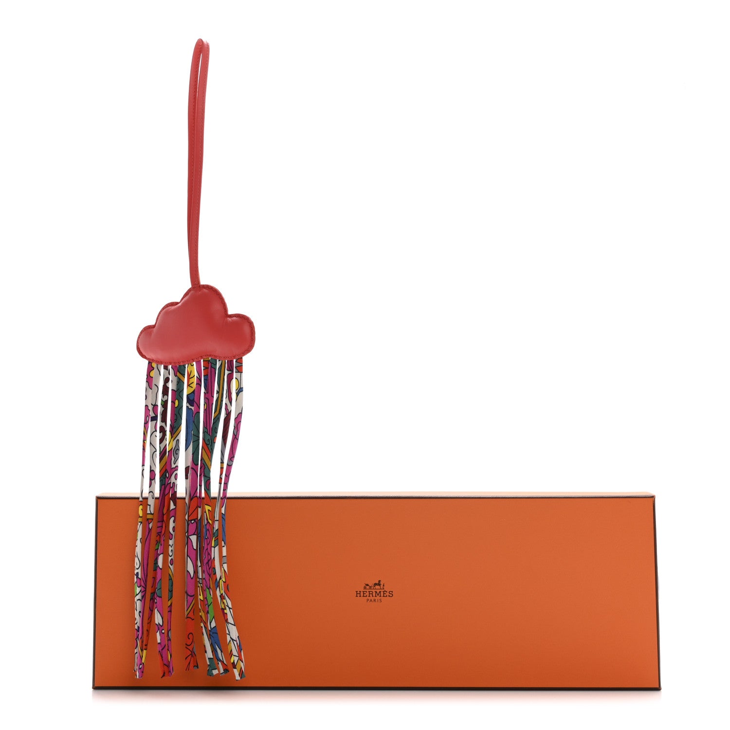 Hermes Swift Silk Twill Cord Cloud Bag Charm Rose Azalee 1746890